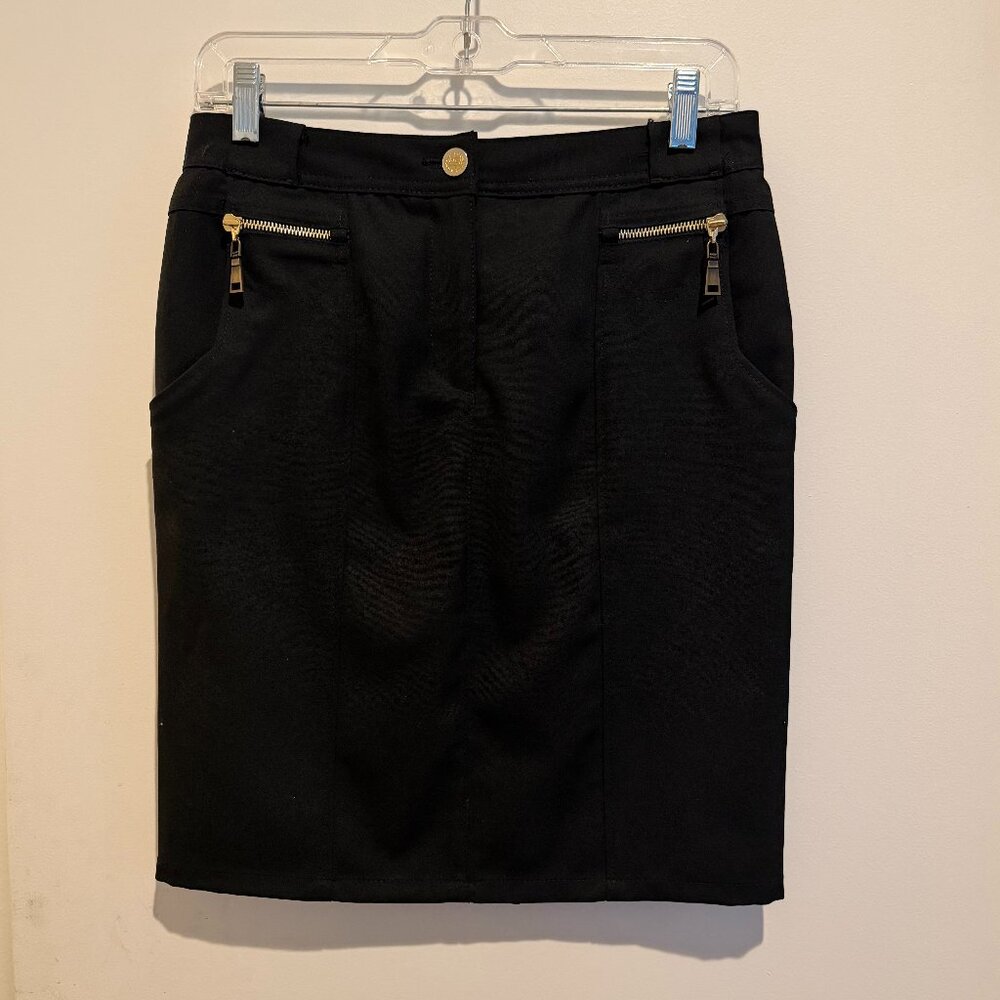 Roberto Cavalli Black Pencil Skirt US 4-6 IT 40 Side Zippers Designer
